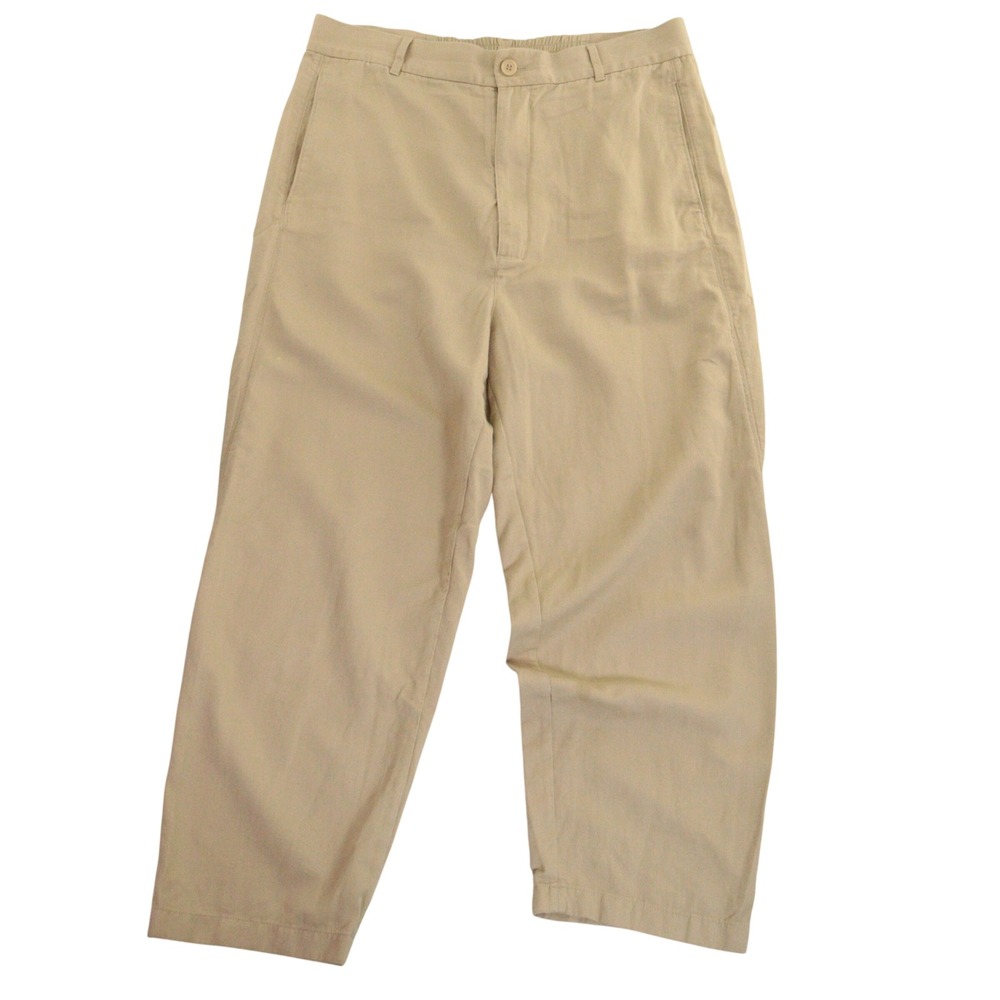COS Chino Pants Relaxed Fit Elastic Waist Beige Cotton Linen Men 36R